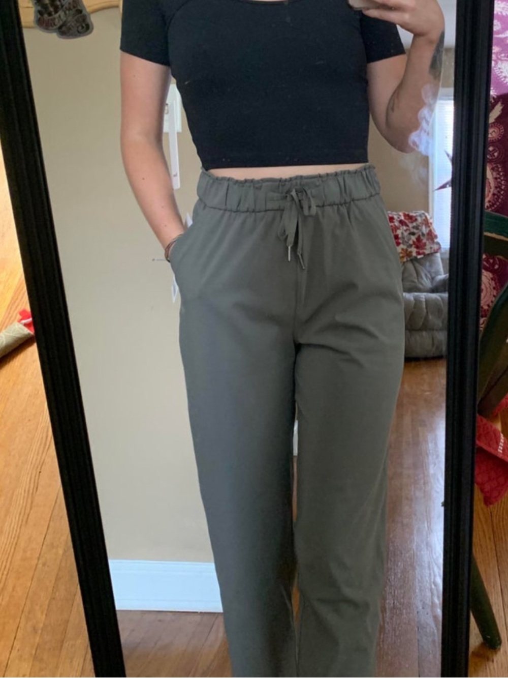 lululemon Athletica Keep Moving High-Rise 7/8 Pant in Grey Sage